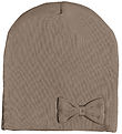 Racing Kids Beanie - 2-layer - Mountain Taup w. Bow