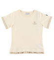 Moncler Stuttermabolur - Cream M. Drapplitað