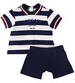 Versace Polo/Shorts - Navy/White Striped