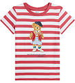 Polo Ralph Lauren T-shirt - Red/White Striped w. Soft Toy