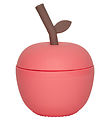 OYOY Tasse av. Paille - Pomme - Silicone - Cherry Red