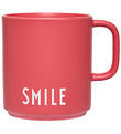 Design Letters Cup w. Handle - Favorite - Smile - Red