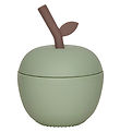 OYOY Becher m. Strohhalme - Apfel - Silikon - Green