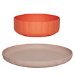 OYOY Set de Vaisselle - Bioplastique - 2 Parties - Pullo - Rose/