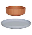 OYOY Dinner Set - Bioplastic - 2 Parts - Pullo - Caramel/Ice Blu