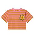 Stella McCartney Kids T-shirt - Rosa/Orangerandig m. Tryck