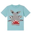 Stella McCartney Kids Stuttermabolur - Ljósblár M. Hákarl