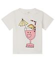 Stella McCartney Kids Stuttermabolur - Hvítur M. Drykkur
