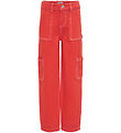 Kids Only Trousers - KogWillje - Flame Scarlet/White Stitches