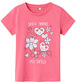 Name It T-Shirt - NmfVeen - Camellia Rose/Tu me fais sourire