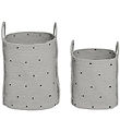 OYOY Aufbewahrungskörbe - 2er-Pack - Cotton Seil - Dot - Clay