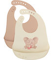 CeLaVi Lätzchen - Silikon - 2er-Pack - Warm Taupe