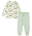 Joha Pyjama Set - Off White/Dusty Green w. Dino