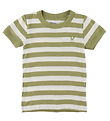 Katvig T-shirt - Green/White Striped
