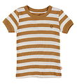 Katvig T-shirt - Brown/White Striped