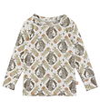 Katvig Bluse - Weiß m. Tropisch Print