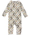 Katvig Onesie - Vit m. Tropiskt Mnster