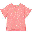 Minymo T-Shirt - Strawberry Ice m. Blumen