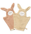 Fabelab Waschlappen - 2er-Pack - Kaninchen - Alt Rose