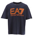 EA7 T-shirt - Navy w. Orange