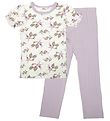 Joha Pyjama Set - Bamboo - Off White/Purple w. Parrot