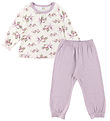 Joha Pyjama Set - Bamboo - Off White/Purple w. Parrot