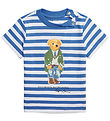 Polo Ralph Lauren T-shirt - White/Blue Striped w. Soft Toy