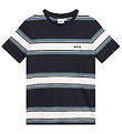 BOSS T-shirt - Navy/White Striped w. Blue