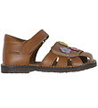 Angulus Sandals - Cognac w. Flowers