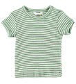 Joha T-Shirt - Wol/Zijde - Rib - Groen/Wit