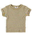 Joha T-Shirt - Laine/Soie - Rib - Jaune/Blanc