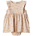 Wheat Bodysuit w. Skirt Sleeveless - Vianna - Coneflowers