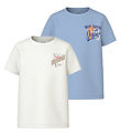 Name It T-Shirt - NkmVlix - 2 Pack - Chambray Blue/Bright White