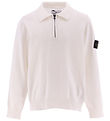 Stone Island Bluse m. Reißverschluss - Strick - Weiß