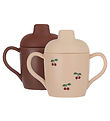 Konges Sløjd Becher m. Trinkschnabel - 2er-Pack - Cherry