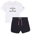 Tommy Hilfiger Set - T-shirt/Shorts - Vit/Marinblå