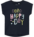 Name It T-shirt NmfViolet - Dark Sapphire/h Happy Dag