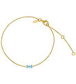 Design Letters Bracelet - 20 cm - Bow Tie - Gold/Light Blue