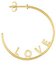 Design Letters Earring - 1 pcs - Love Hoop - Gold