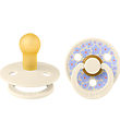BIBS Colour Pacifiers - 2-Pack - Size 1 - Round - Ivory w. Flowe