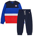 Champion Sweat Set - Sweatshirt/Sweatpants - Blue/Red/White