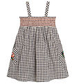 Kenzo Dress - Cream/Grey Check w. Flower