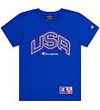 Champion T-Shirt - Bleu av. Imprim