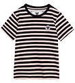 Wood Wood T-Shirt - Ola - Roze/Black Strepen