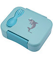 Carl Oscar Lunchbox w. Fork/Spoon - BentoBox - Blue w. Dolphin