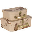 Konges Sljd Cardboard Suitcase - 2-Pack - Tiger Sand