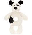 Jellycat Ringrassel - 18x8 cm - Bashful Black & Cream Welpe