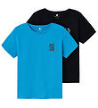 Name It T-shirt - NkmHerra - 2-Pack - Swedish Blue/Black
