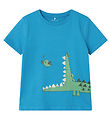 Name It T-Shirt - NmmHellan - sudois Blue av. Crocodile