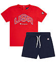 Champion Shorts Set - T-Shirt/Shorts - Echtes Rot